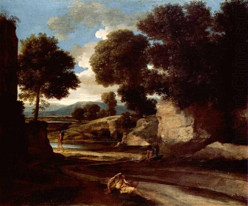Nicolas Poussin Landscape with Travellers Resting china oil painting image